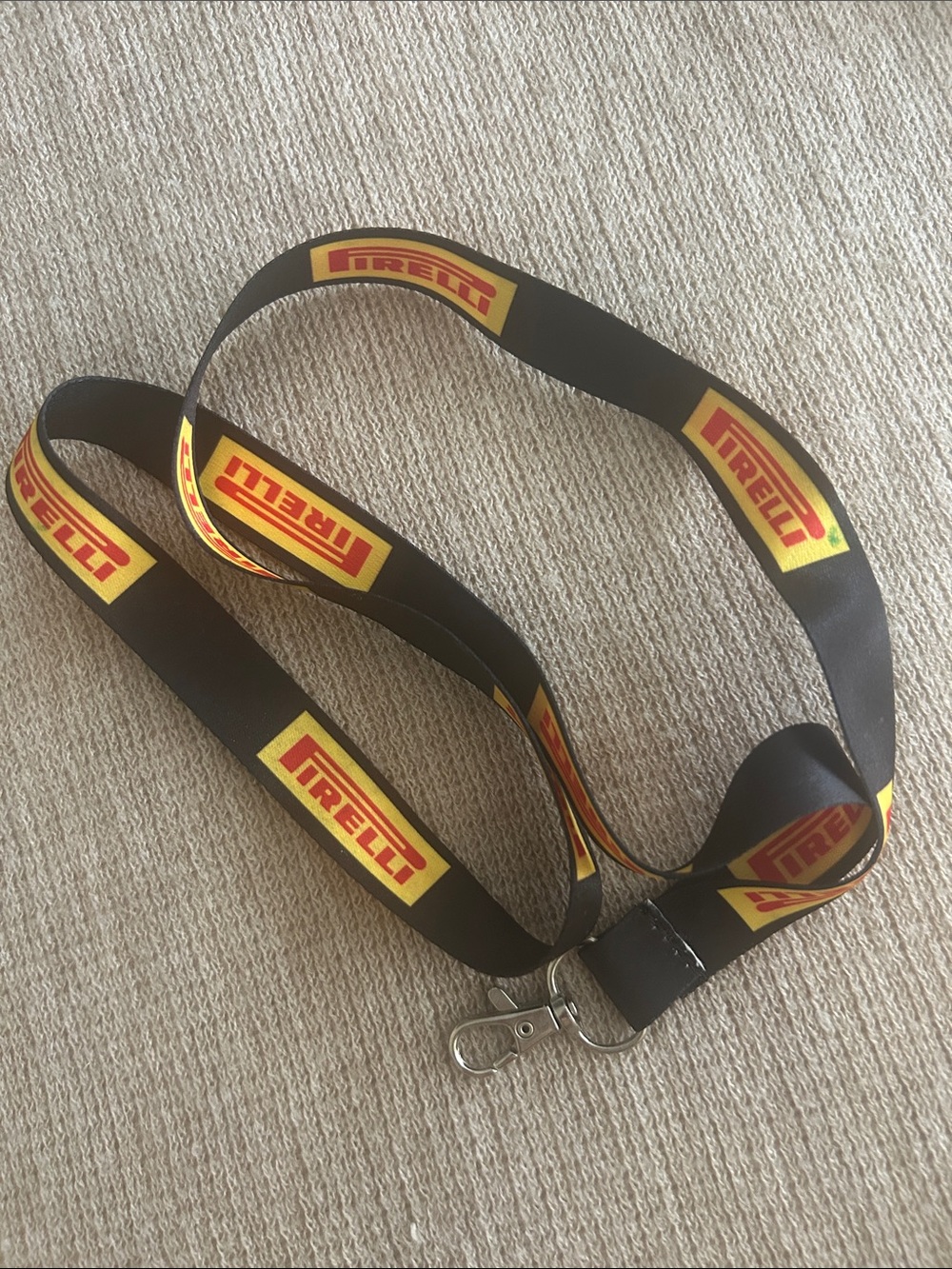 Pirelli Milan🛞Yellow & Black W/Logo Lanyard / New Never Used / Authentic